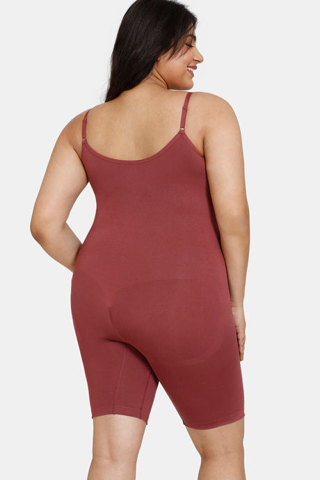 Zivame All Day Seamless Knee Length Bodysuit - Wild Ginger — image 9